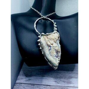 Huge Druzy Mermaid Crystal Necklace Handmade Fairy Loot costume jewelry necklace